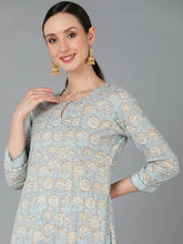 Women Cotton Floral Printed Kurta Trousers-VKSKD1121A